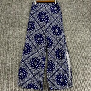 Forever 21 womens rayon bandana wide leg slit pants size medium festival summer